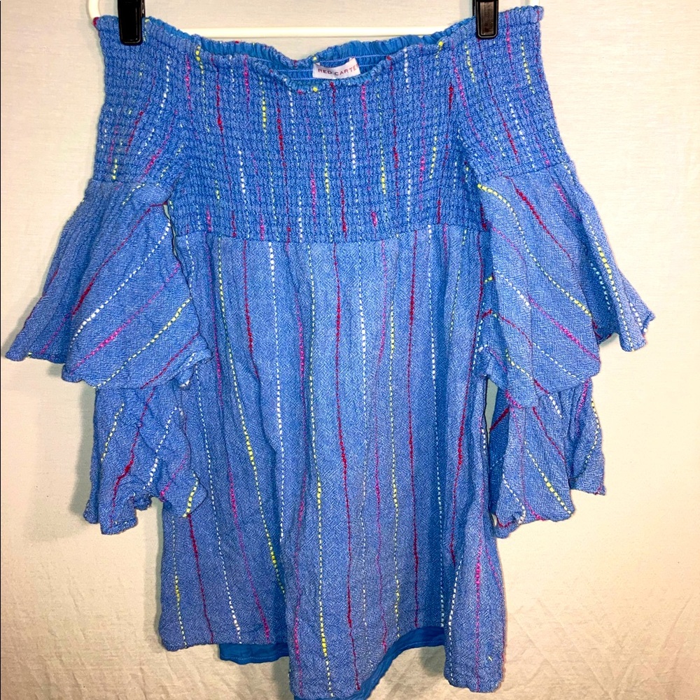 Red Cárter Blue Dress with Colored Streaks